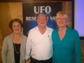 Mariana Flynn (President of UFO Research (NSW) Incorporated with Barry Taylor and Sheryl Gottshall (L to R) at Club Burwood on 7 May 2016